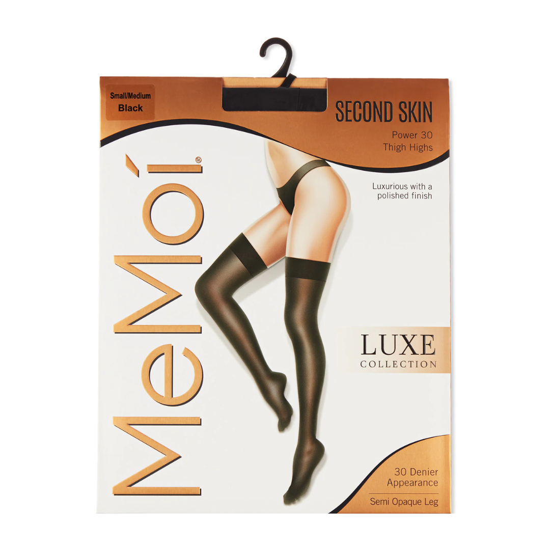 Memoi Womens Second Skin Semi-Opaque Thigh Highs