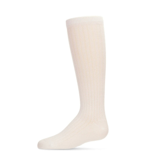 Memoi Girls Chain Stitch Knee High Socks