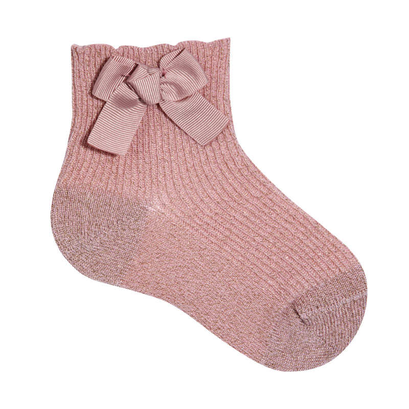 Condor Shimmer Sock With Grosgrain Bow
