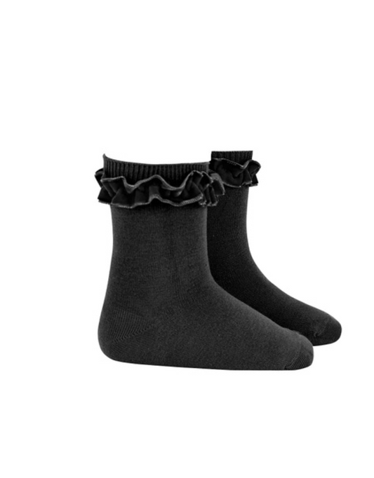 Condor Knee Sock With Velvet Ruffle